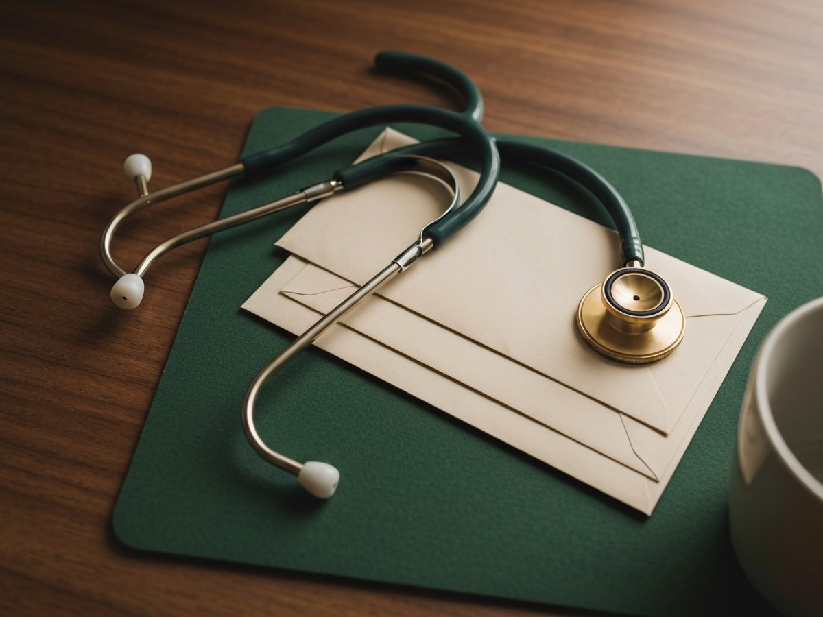 An itemized hospital bill and an insurance statement laid side by side with a pen resting between them.