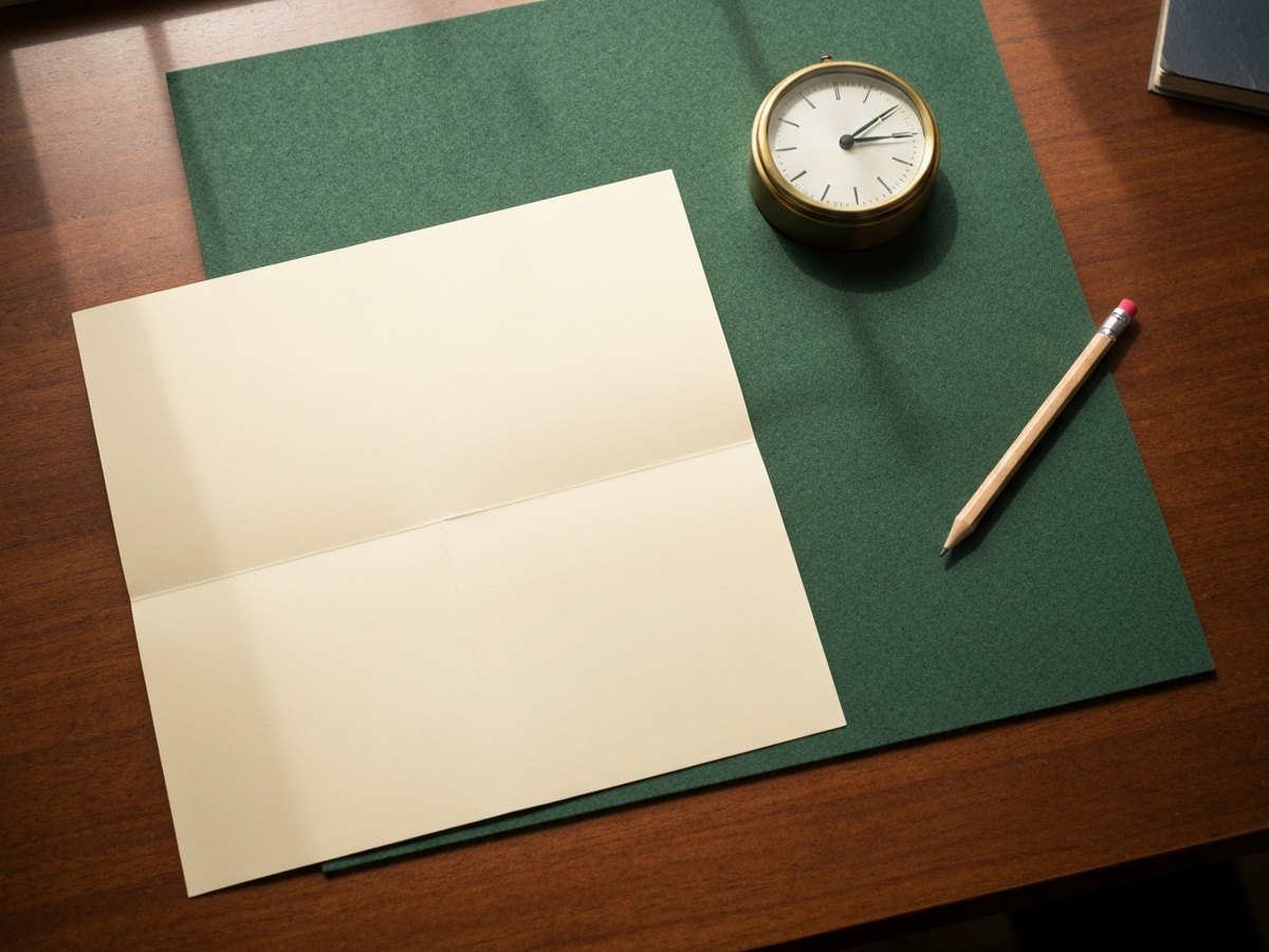 A folded legal summons beside a calendar with one date circled in green marker.